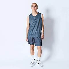 AN^[ AKTR MOCK GARMENT DYED SLEEVELESS SPORTS TEE ^Ngbv oXPbg{[ jZbNX 224-002005-BK