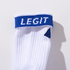 Wbg LEGIT MIDDLE SOCKSiWHITEj \bNX C oXPbg{[ jZbNX LE-SO-01-WHT/BLUE