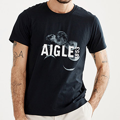 エーグル AIGLE 吸水速乾 ショートスリーブ グラフィックロゴTシャツ（メンズ）半袖 ZTHAH96-006